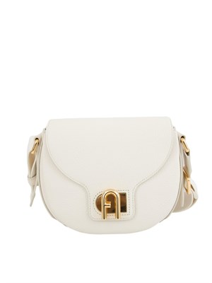 Borsa a tracolla donna Furla Lotus in pelle martellata bianca in DONNA