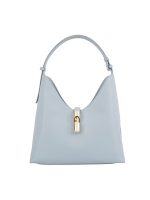 Borsa a spalla donna Furla Goccia M in pelle celeste in DONNA