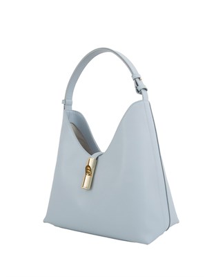 Borsa a spalla donna Furla Goccia M in pelle celeste in DONNA