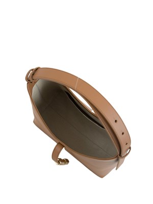 Borsa a spalla donna Furla Goccia M in pelle color cuoio in DONNA