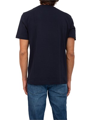 T-shirt uomo Corneliani in cotone blu con logo stampato a rilievo in UOMO