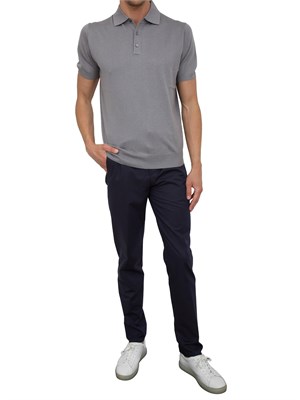 Polo Coneliani grigio in misto seta in UOMO