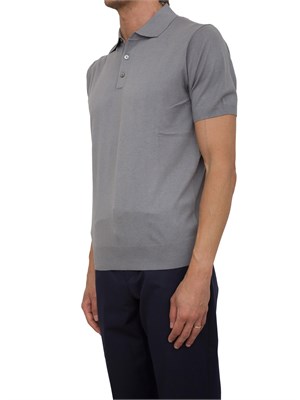 Polo Coneliani grigio in misto seta in UOMO