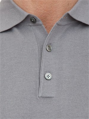 Polo Coneliani grigio in misto seta in UOMO