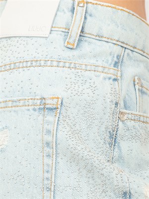Shorts denim chiaro Liu Jo donna ricoperti di strass in DONNA
