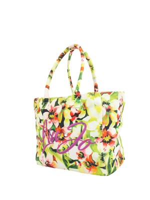 Borsa a spalla Liu Jo mare con stampa flower all over e logo lettering ricamato in DONNA