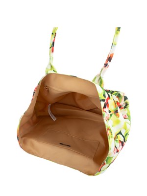 Borsa a spalla Liu Jo mare con stampa flower all over e logo lettering ricamato in DONNA