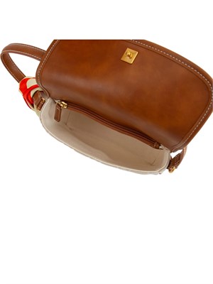 Borsa a spalla Liu Jo donna in tessuto beige con stampa logo all over in DONNA