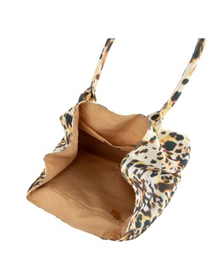 Borsa a spalla Liu Jo mare con stampa animalier all over e logo lettering ricamato in DONNA