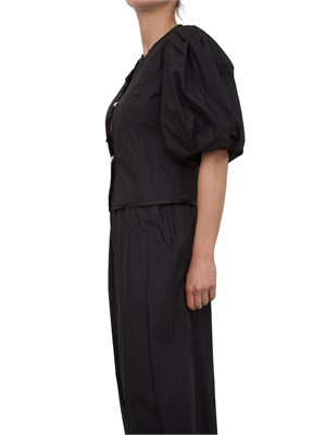 Blusa Pinko in cotone nera con fibbie in metallo in DONNA