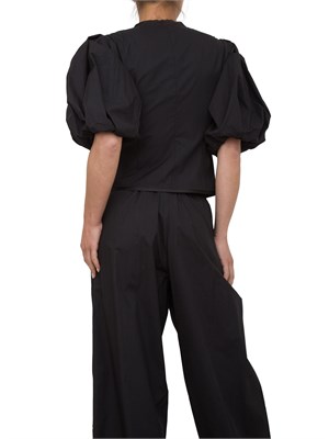 Blusa Pinko in cotone nera con fibbie in metallo in DONNA