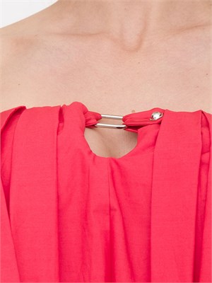 Mini abito Pinko a palloncino in popeline rosso in DONNA