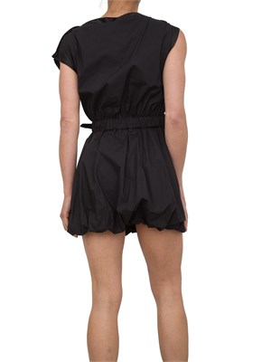 Abito corto Pinko in popeline nero con incrocio e gonna a palloncino in DONNA