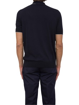 Polo Peserico in filato di puro cotone blu in UOMO