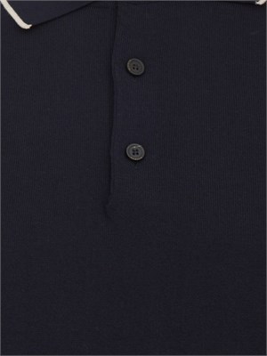 Polo Peserico in filato di puro cotone blu in UOMO