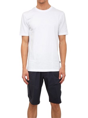 T-shirt Boss uomo in jersey di cotone bianco con logo tono su tono in UOMO