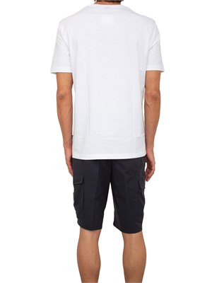 T-shirt Boss uomo in jersey di cotone bianco con logo tono su tono in UOMO