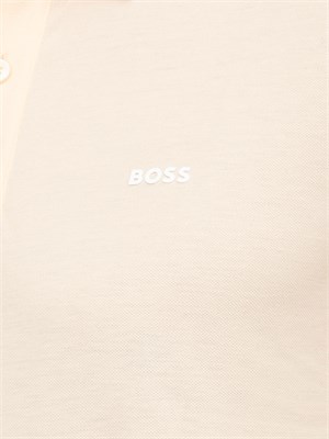 Polo Boss rosa in piqué di cotone con logo in UOMO