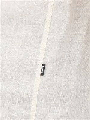 Camicia avorio botton down Boss uomo in lino in UOMO