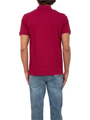 Polo Passenger Boss uomo in cotone rosso scuro con toppa logo ricamata in UOMO