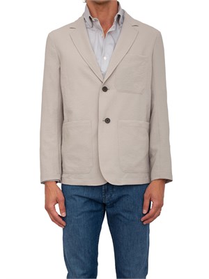 Giacca uomo monopetto Emporio Armani in nylon seersucker beige in UOMO