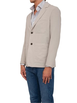 Giacca uomo monopetto Emporio Armani in nylon seersucker beige in UOMO