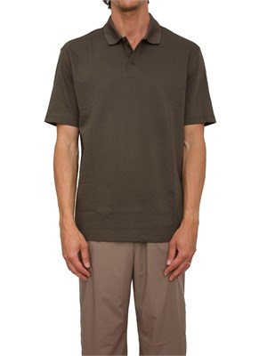 Polo A.X. verde in puro cotone con ricami all over in UOMO
