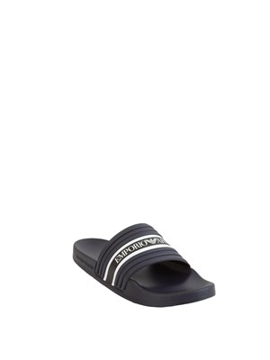Ciabatte blu Emporio Armani con logo lettering in UOMO