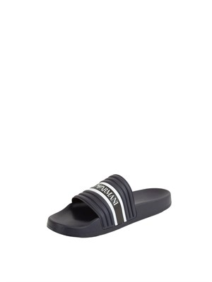 Ciabatte blu Emporio Armani con logo lettering in UOMO