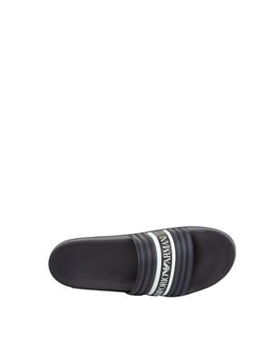 Ciabatte blu Emporio Armani con logo lettering in UOMO