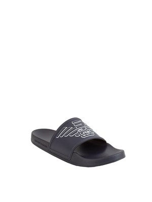 Ciabatte blu Emporio Armani con maxi logo Eagle in UOMO
