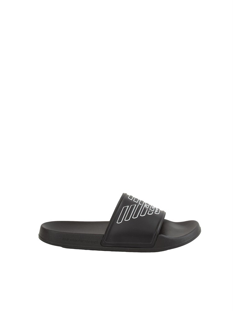 Ciabatte nere Emporio Armani con maxi logo Eagle