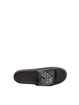 Ciabatte nere Emporio Armani con maxi logo Eagle in UOMO