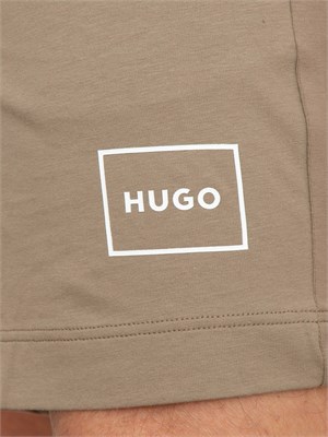Bermuda Hugo in cotone elasticizzato con logo con cornice in UOMO