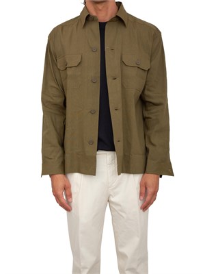 Camicia BOSS uomo relaxed fit in misto lino italiano verde in UOMO