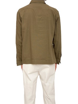 Camicia BOSS uomo relaxed fit in misto lino italiano verde in UOMO