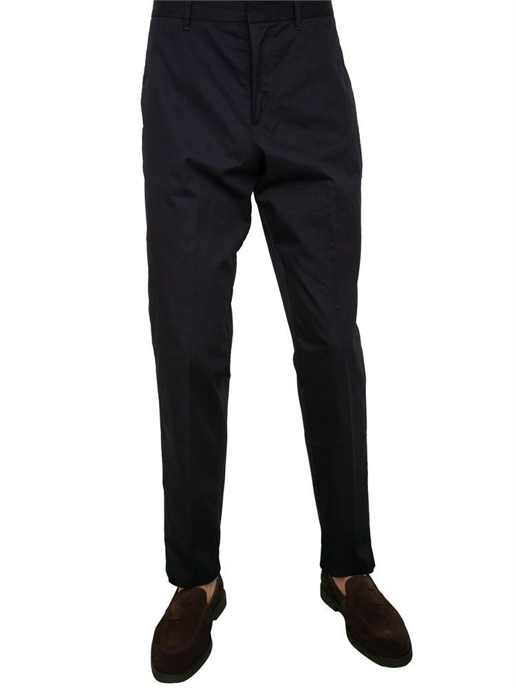 Pantaloni uomo Emporio Armani modello chino in cotone stretch blu