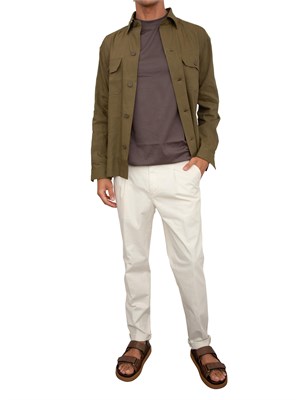 T-shirt Emporio Armani uomo in jersey di puro cotone taupe con logo micro aquila in UOMO