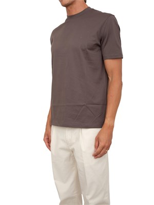 T-shirt Emporio Armani uomo in jersey di puro cotone taupe con logo micro aquila in UOMO