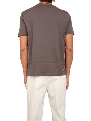 T-shirt Emporio Armani uomo in jersey di puro cotone taupe con logo micro aquila in UOMO