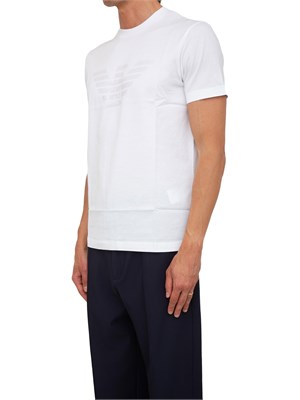 T-shirt bianca Emporio Armani uomo con logo tono su tono in UOMO