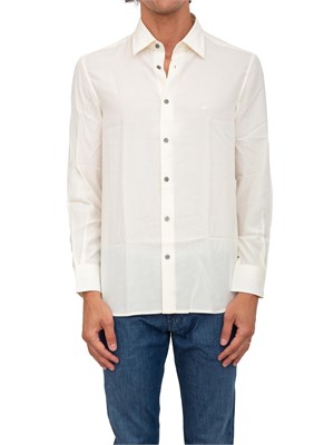 Camicia uomo Emporio Armani in misto cotone e lyocell bianco in UOMO