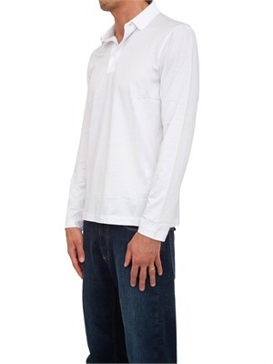 Polo marrone maniche lunghe Emporio Armani uomo in cotone fluido e lucido in UOMO