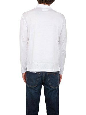 Polo marrone maniche lunghe Emporio Armani uomo in cotone fluido e lucido in UOMO