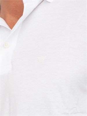 Polo marrone maniche lunghe Emporio Armani uomo in cotone fluido e lucido in UOMO