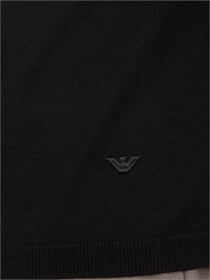 Maglia nera maniche corte Emporio Armani uomo in misto lyocell in UOMO