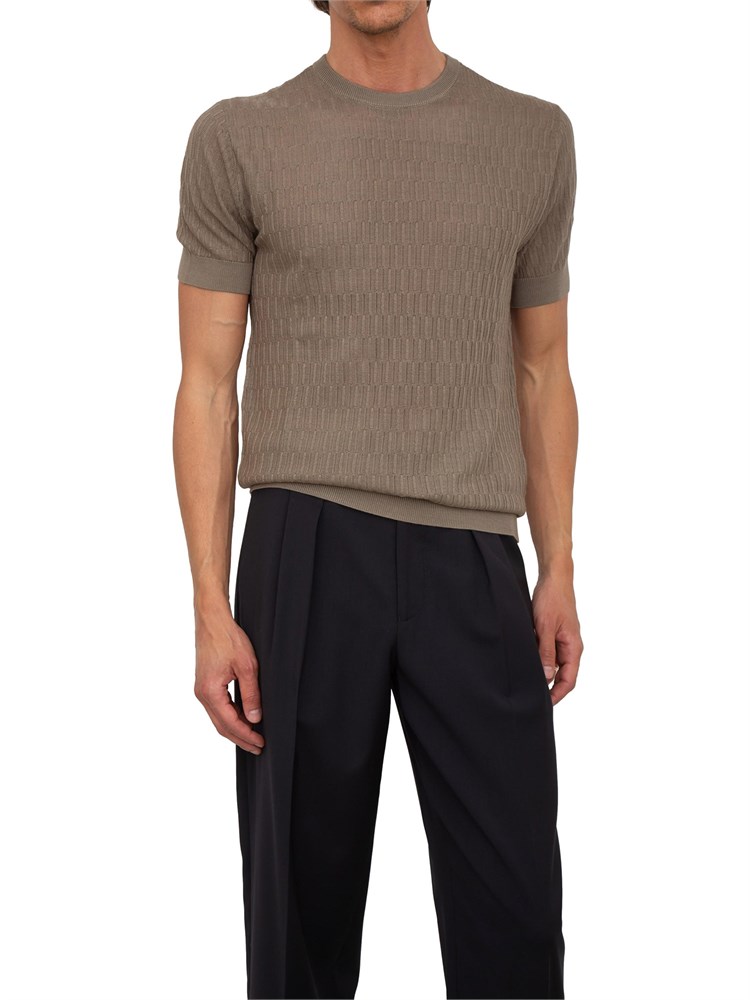 Maglia uomo Emporio Armani in maglia punto operato verde