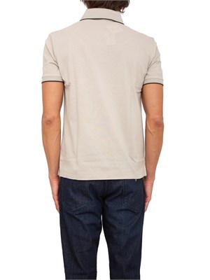 Polo Emporio Armani in piquet stretch beige con profili a contrasto in UOMO