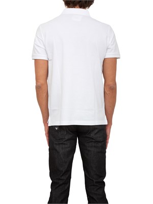 Polo bianca Emporio Armani uomo con patch micro logo Aquila a contrasto in UOMO