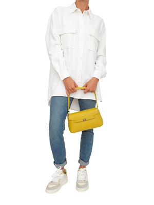 Camicia Twinset Actitude in crêpe piquet bianco con tasconi applicati avanti in DONNA